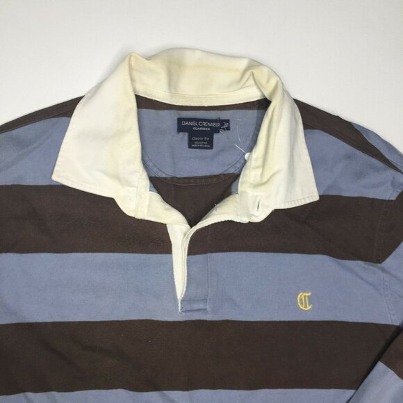 Daniel Cremieux Mens Long Sleeved Striped Shirt Blue Brown Size XL - Picture 2 of 10